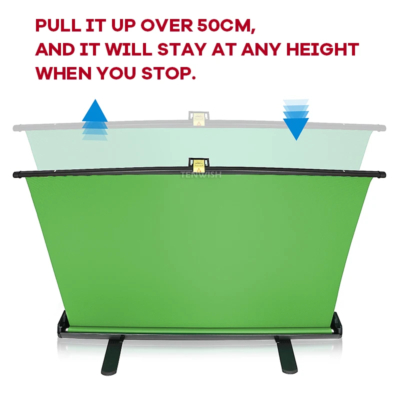 خلفية كروماكي سريعة قابلة للطي 1.5x شاشة خضراء 2 متر للاستوديو المنزلي OBS ستريم زووم مؤتمر تيكتوك يوتيوب فيديو