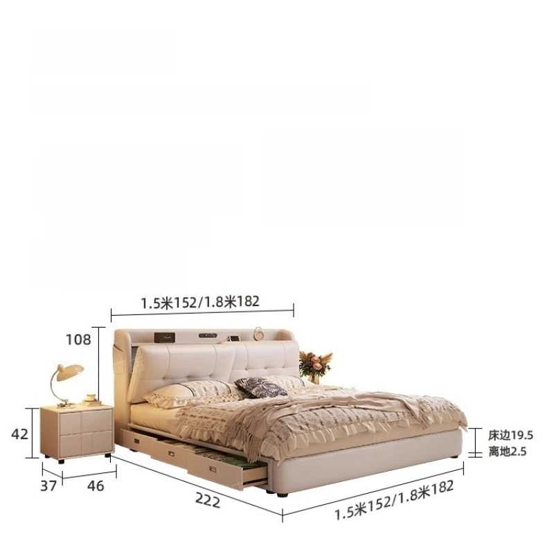 Modern Cheapest Double Bed Metal Japanese Tanning Median Double Bed Simple Advanced Muebles Para El Hogar Bedroom Furniture