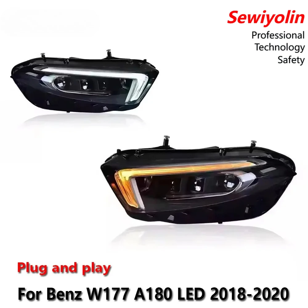 

Car LED Headlight Light Lamps Assemblies Lamps For Benz W177 A180 LED 2018-2020 Auto Fog DRL Brake Turn Signal Plug and Play