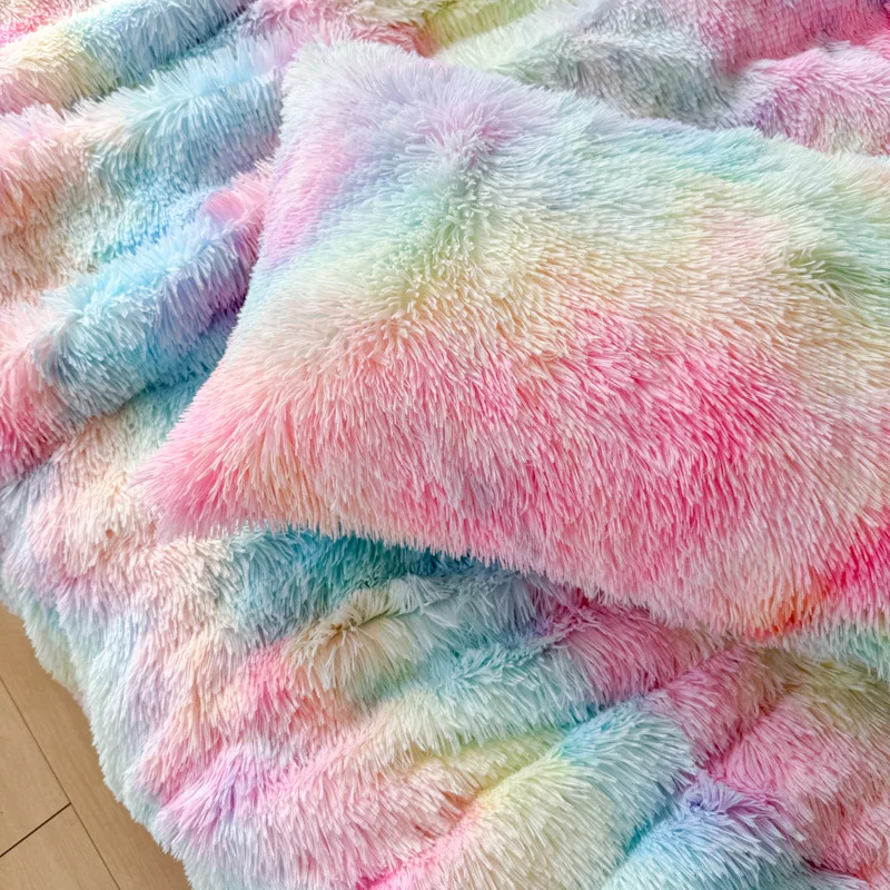 2024 New Fallai Fleece Blanket Long Wool Milk Fleece Double Cover Thickened Warm Multi-functional Color Nap Blanket 100x150