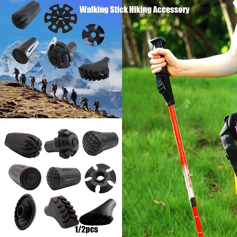 1PC New Black Nordic Walking Poles Trek Pole Telescopic Alpenstock Crutch Walking Stick Hiking Accessories