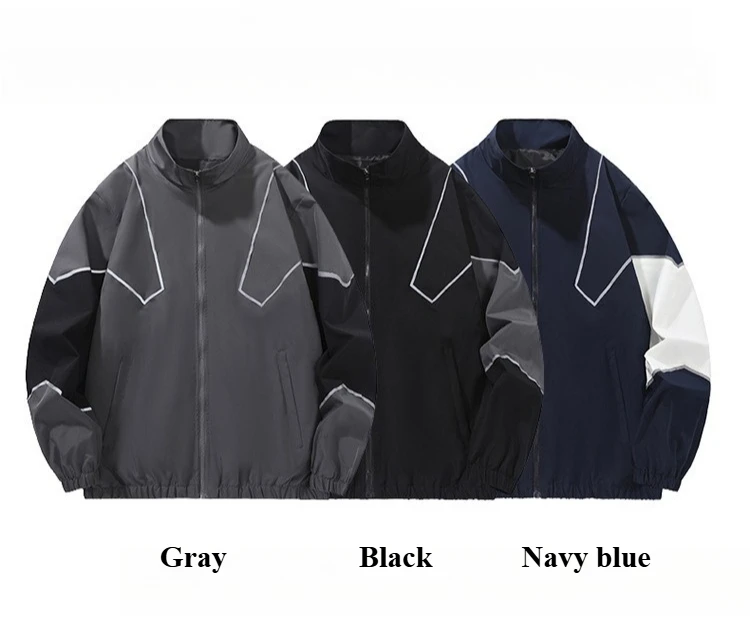 

Reflective Strip Outdoor Jackets Men Casual Sport Coats Spring Summer Vintage Jacket Thin Outerwears Men Clothies Windbreakers