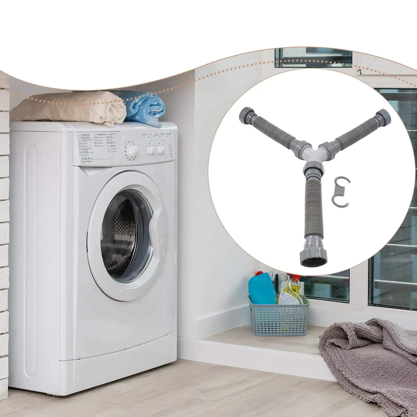 

Двойная сливная труба для раковины Y-типа, трехходовая, простая в установке, гибкая для раковины