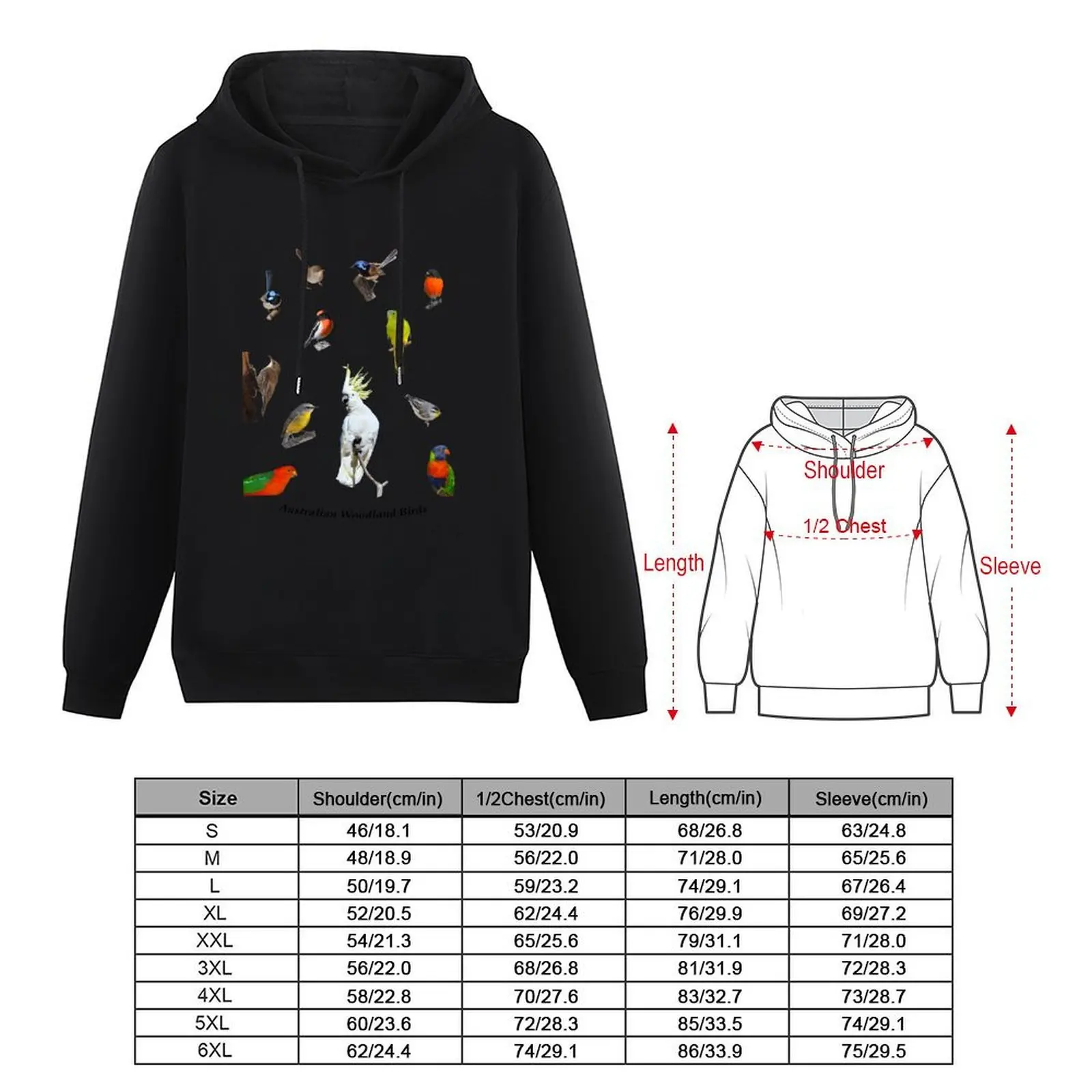 Australian Woodland Birds 3 Hoodie mens clothes anime clothing autumn clothes men clothing new in hoodies & sweatshirts