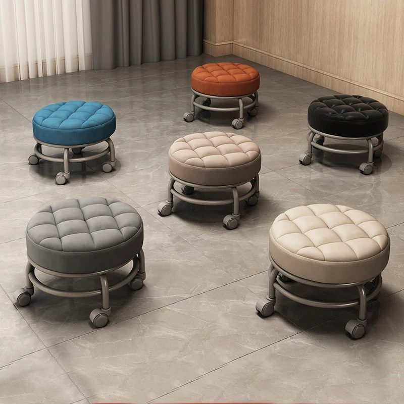 Salon Furniture Game Pulley Round Stool Pedicure Chair Patio Low Stools Floor Nail Changing Shoes Sofa Stool Office Footstool