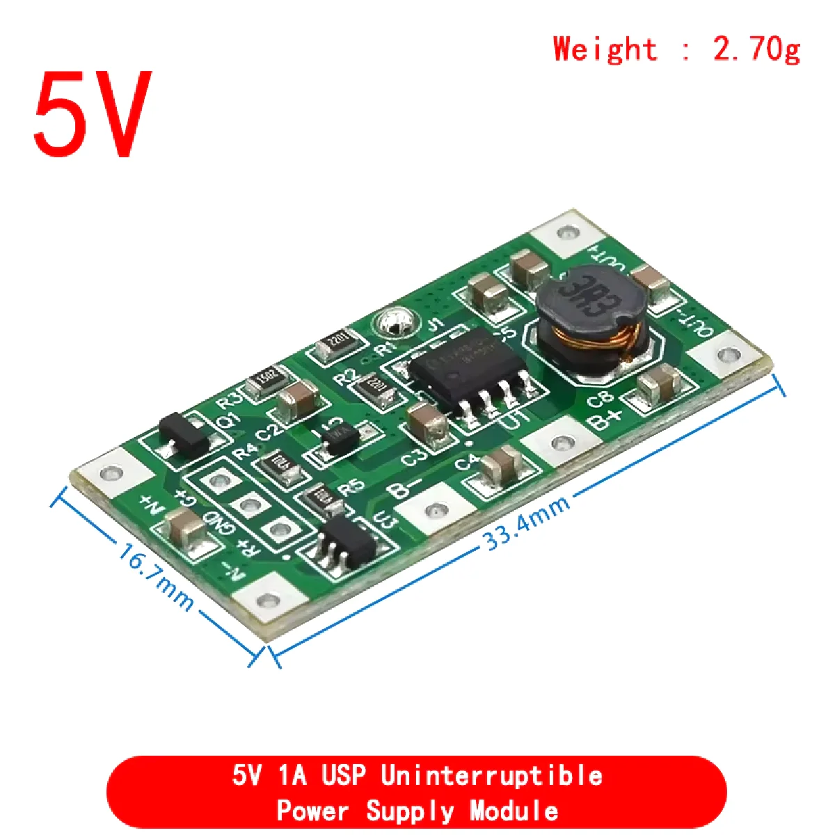 DC 5V 9V 12V 1A Lade- und Entlademodul für 18650 Lithium-Batterie, USV-Spannungswandler, Unterbrechungsfreie Stromversorgungsplatine – Detail 4
