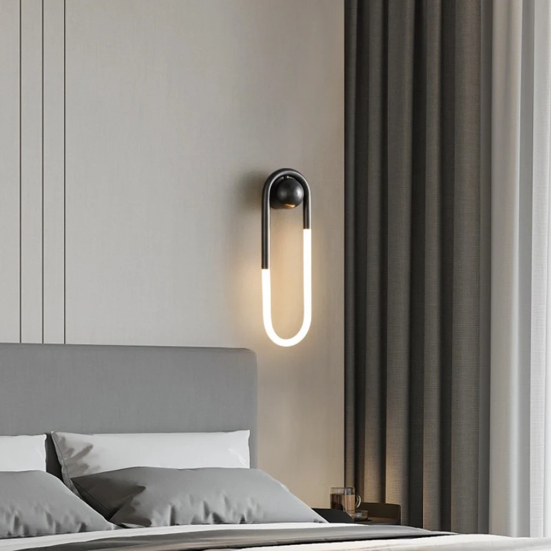 

Hot Selling U-shaped Wall Lamps Bedroom Bedside Lamps Background Wall Study Living Room Decorative Lighting Fixtures Wall Light