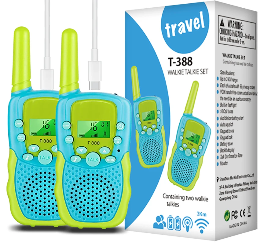 Walkie Talkies para niños recargables con sonido claro Cumpleaños perfecto para 3-12 años Aventuras al aire libre Camping Senderismo