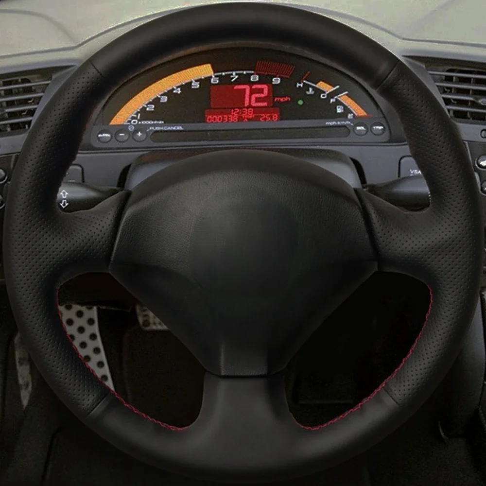 

Автомобильный чехол на руль DIY, черная искусственная кожа для Honda S2000 2000 2001-2008 Civic Si 2002-2004 Acura RSX Type-S 2005