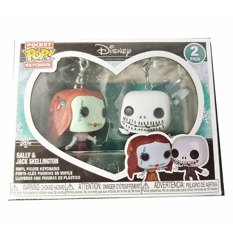 Funko POP DISNEY Paquete de 2 pesadilla antes de Navidad Sally & Jack figura de vinilo bolsillo Pop llavero colección modelo Juguetes