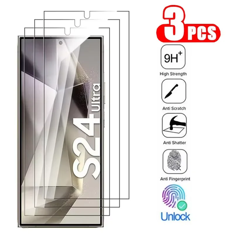 3 Stück Gehärtetes Glas Displayschutzfolie für Samsung Galaxy S24/S25/S26 Ultra/Plus Kratzfeste Schutzfolie für S25 Edge