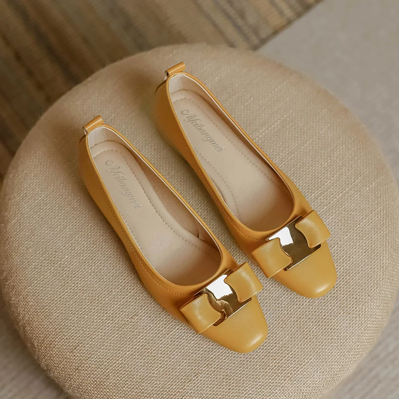 

Women's Slip-On Soft Bot Flat oes Spring 2024 Knot Square Head Lightweight Casual Faion Loers