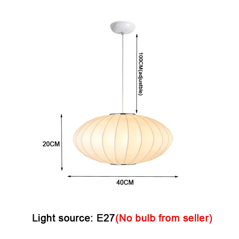 Japanese Style Minimalist White round Fabric Lantern Pendant Lamp for Sushi Restaurant Tea House Study Room Lighting Fixture