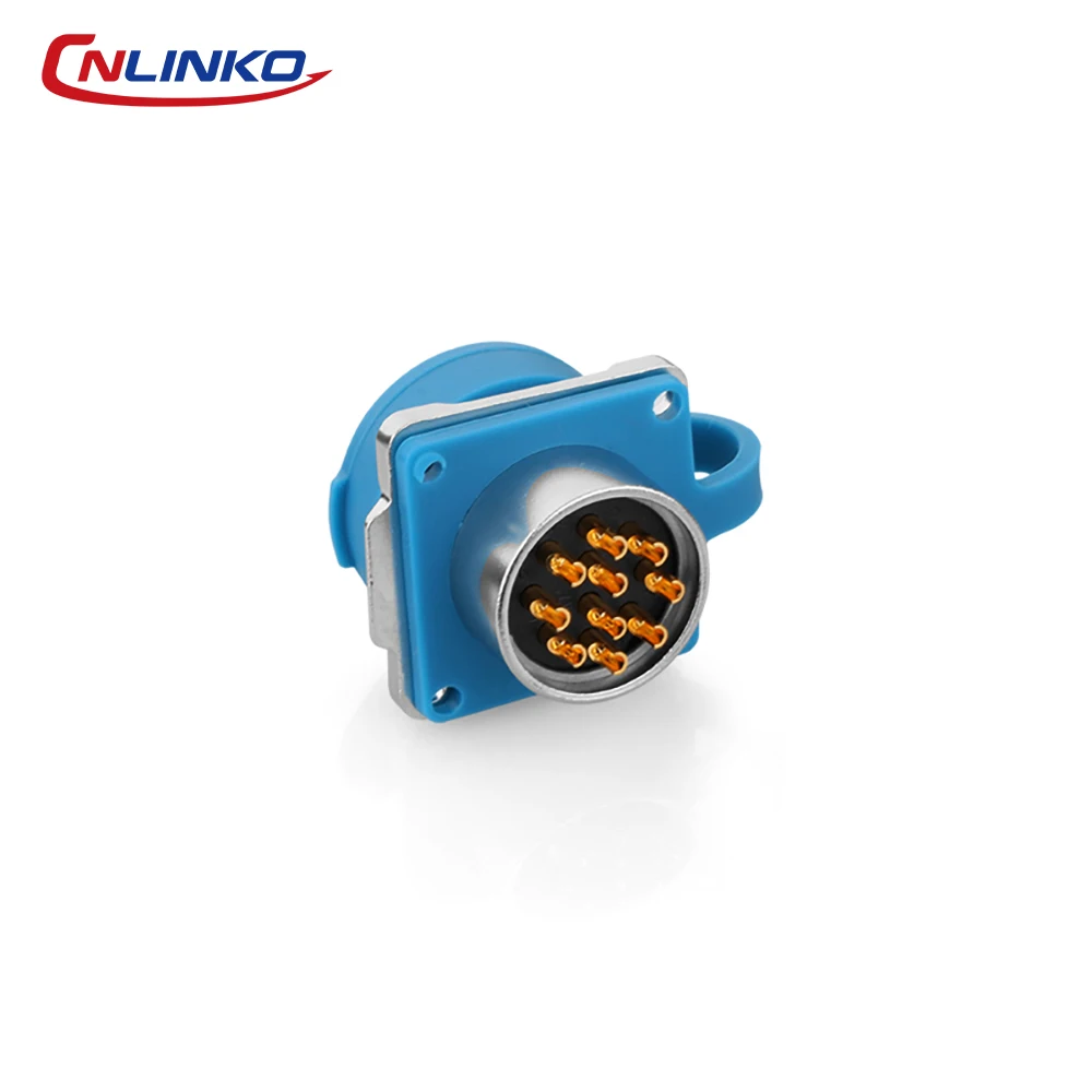 CNLINKO DH24 3-24Pin Waterproof Circular Connector IP68 25A 500V Metal Shell Solder Type Four-Hole Flange with Bayonet Lock