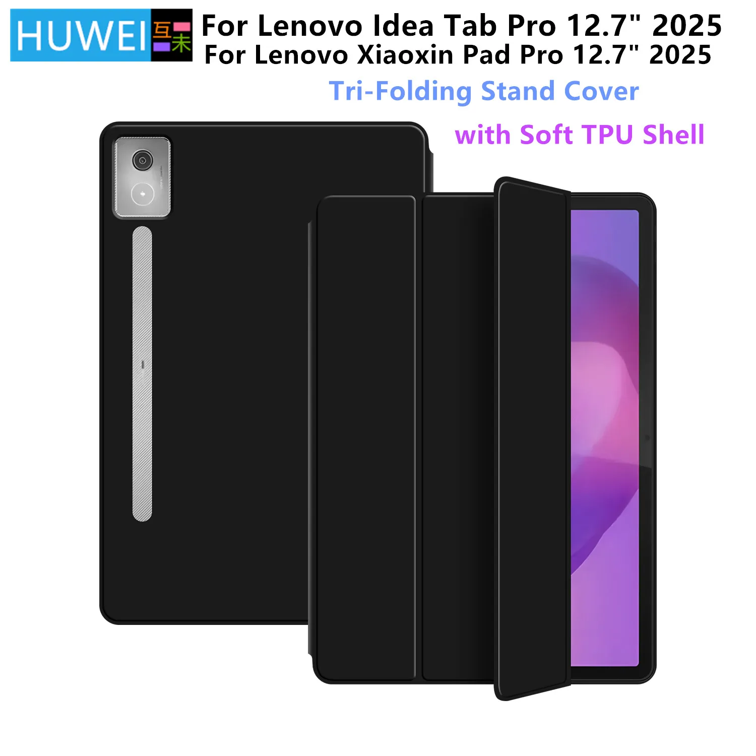

Case For Lenovo Idea Tab Pro 12.7" 2025 TB373FU Tablet PU Leather Slim Folding Stand Cover for Xiaoxin Pad Pro 12.7" 2025 funda
