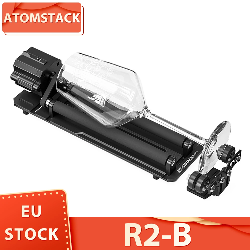 ATOMSTACK R2-B Simple Rotary Roller 360° Rotating Engraving Compatible with 95% of Laser Engraver Models