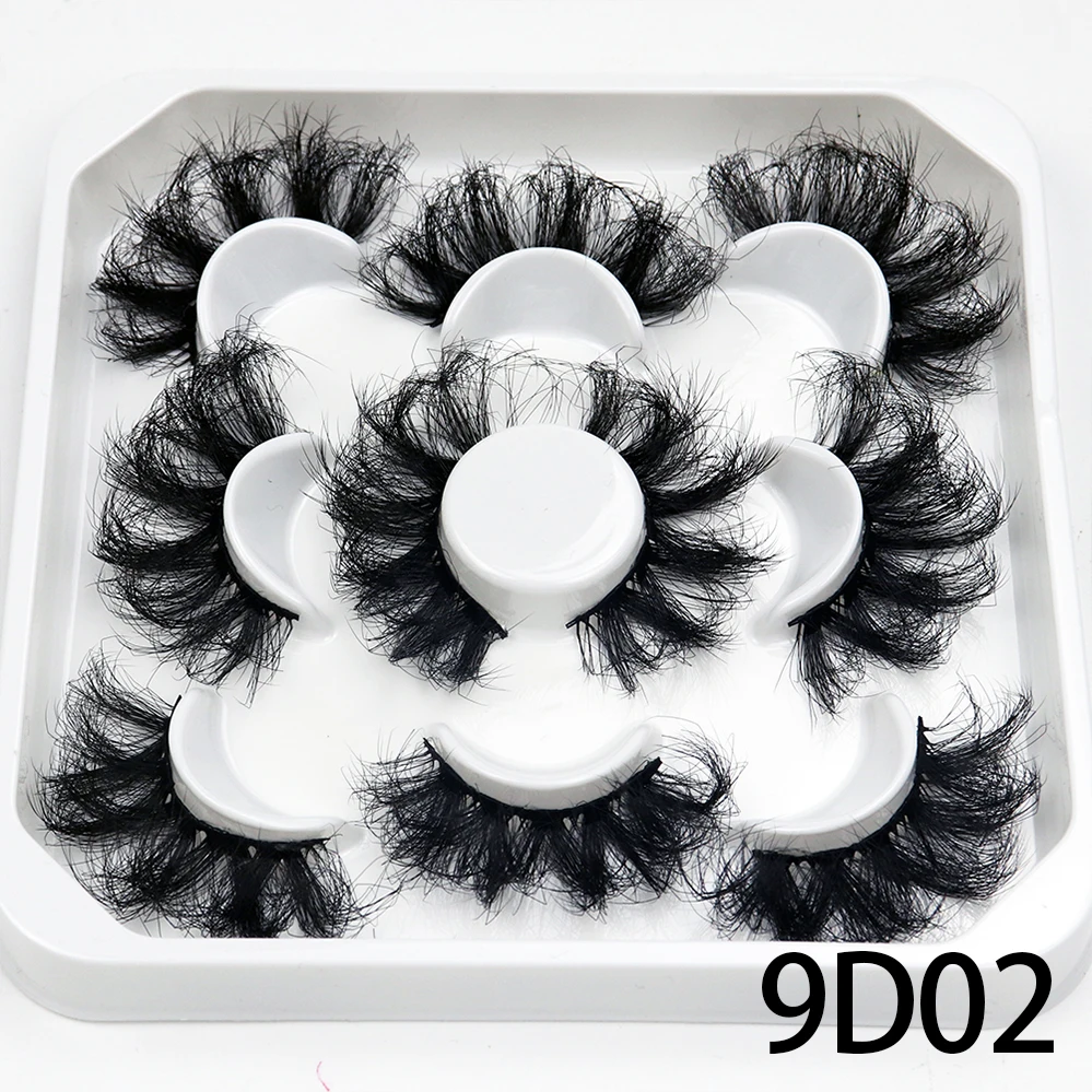 Korea 5 Paare 25mm Nerz Wimpern einzelne natürliche flauschige falsche Wimpern dichte Verlängerung Nerz Wimpern Großhandel Make-up Toole – Detail 3