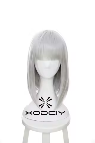 Silver Grey Bob Wig With Bang Synthetic Hair For Teen Girl women Daily Party Anime Cosplay Wig Anna Nishikinomiya
