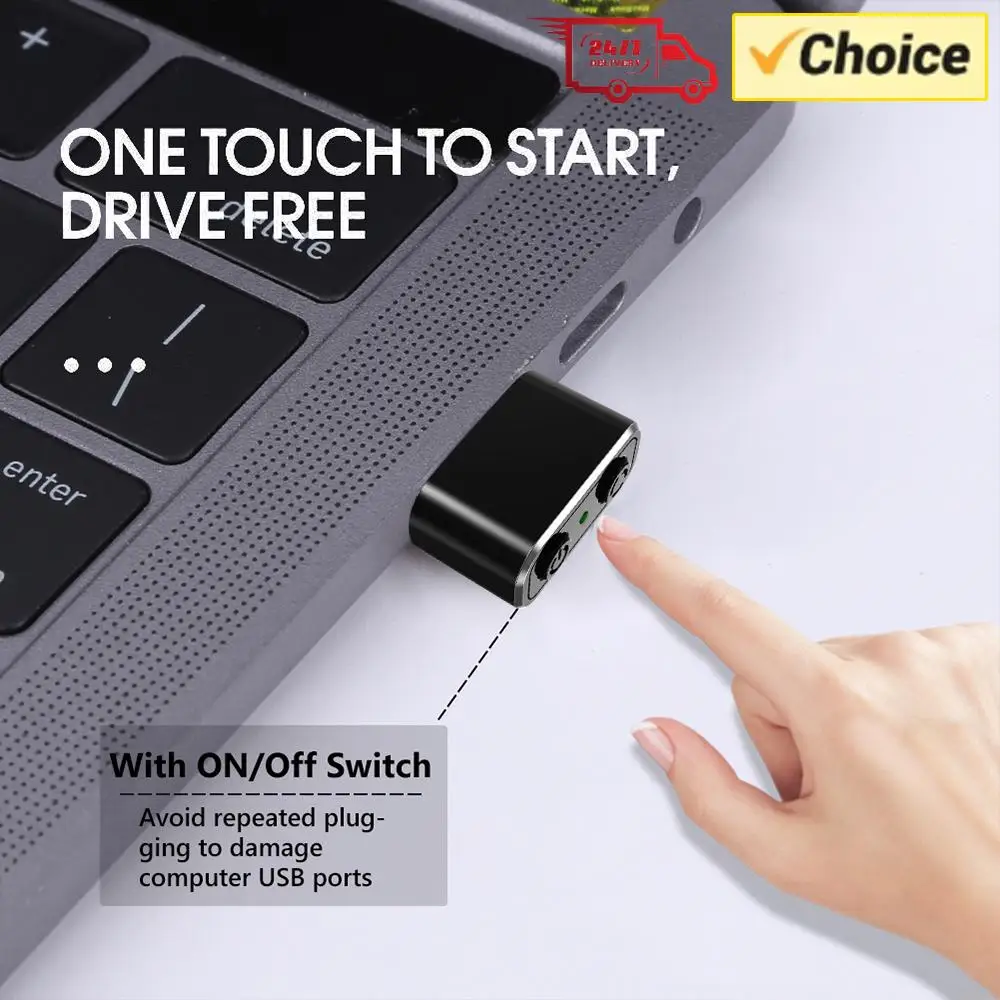 

USB Mini Automatic Mouse Jiggler Mover Plug and Play Automatic Move Cursor Shaker with ON/OFF Indicator Light for Laptop Desktop