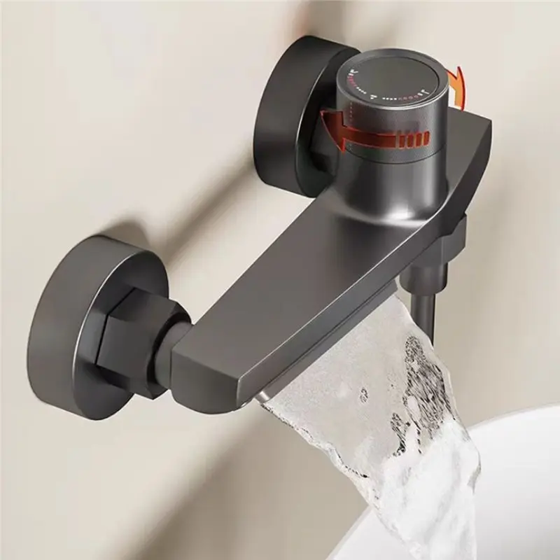 ABAE-Modern Bathroom Faucet - Wall-Mounted Mixer Tap With Hot & Cold Control
