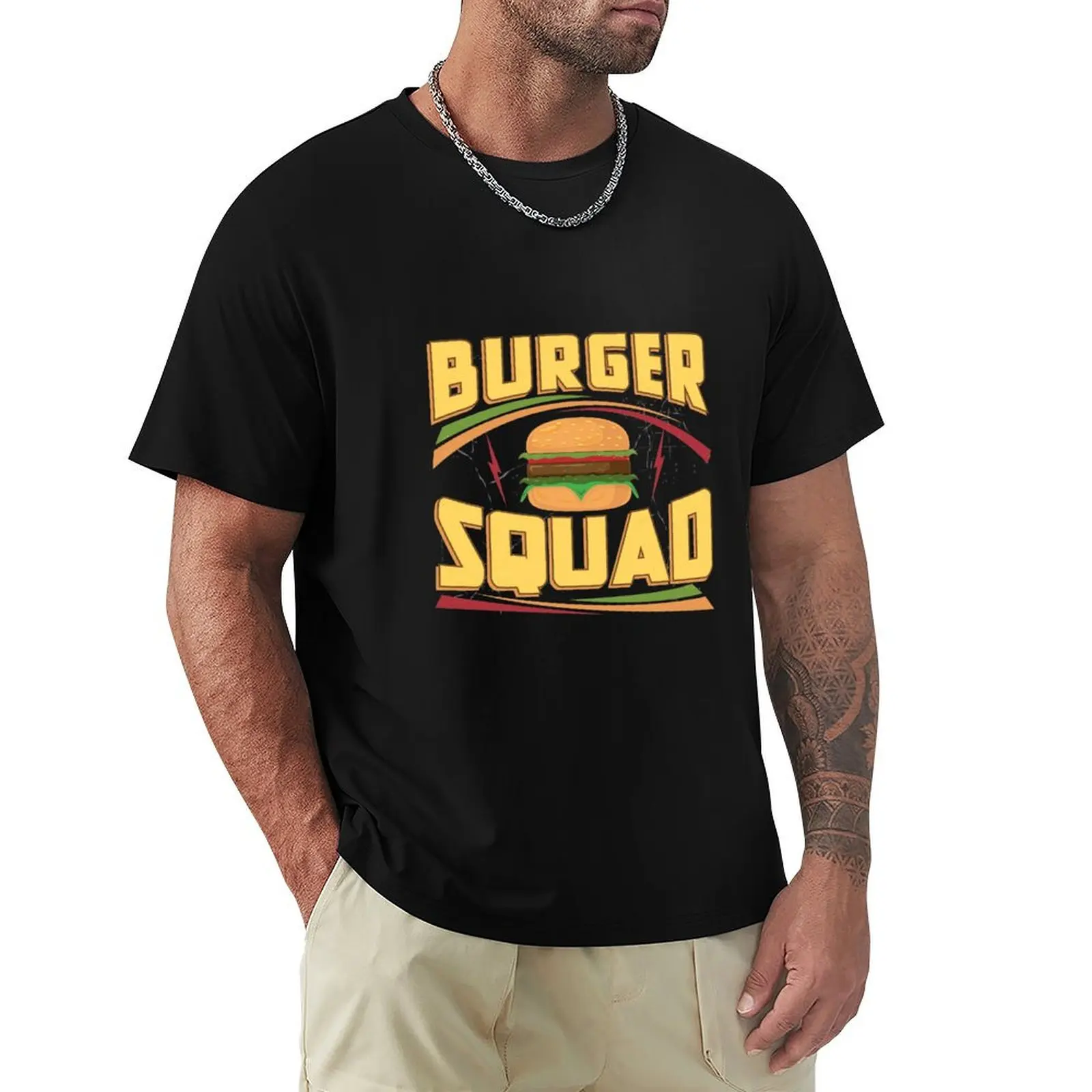 

Burger Squad Cheeseburger T-Shirt basketball graphic tees vintage anime shirt Men's t-shirts