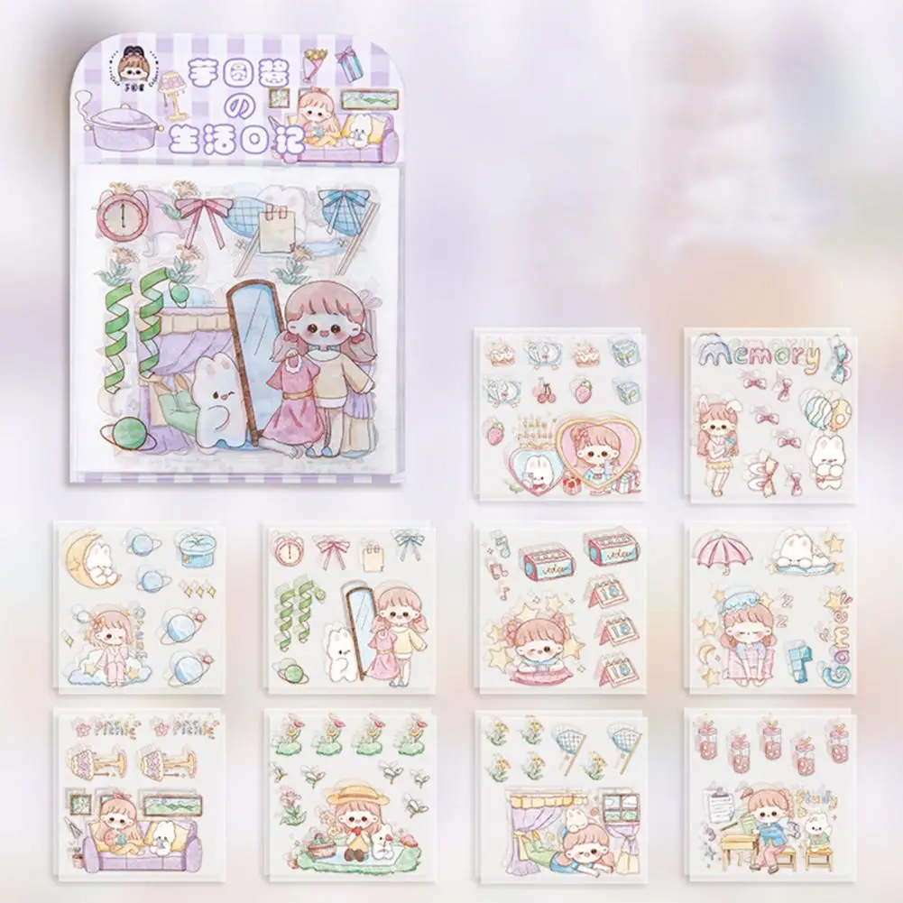 20Pcs Cartoon Sticker pratico diario Notebook Planner Scrapbook Sticker autoadesivo Scrapbook Sticker