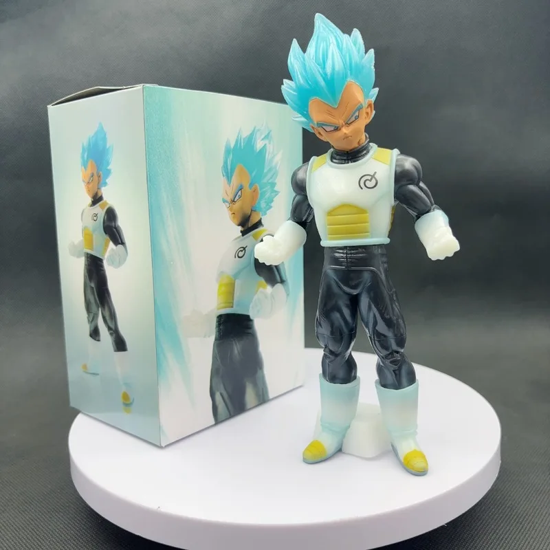 21.5cm Dragon Ball Super Saiyan Beijita Action Figure Handmade Blue Hair Sun Wukong Model Ornament Anime Collectible for Fans