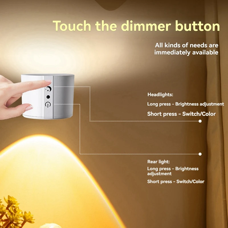 ABNO-خالية من الأظافر مزدوجة الرأس ضوء دافئ الجدار مصباح غرفة نوم المنزل أباجورة الممر جو متقدم ضوء الليل