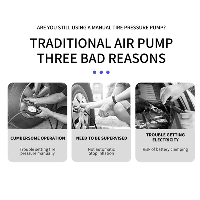 Car Air Compressor Mini Electrical Air Pump For 4000Mah Power Bank Portable Wireless Tire Inflatable Pump Inflator