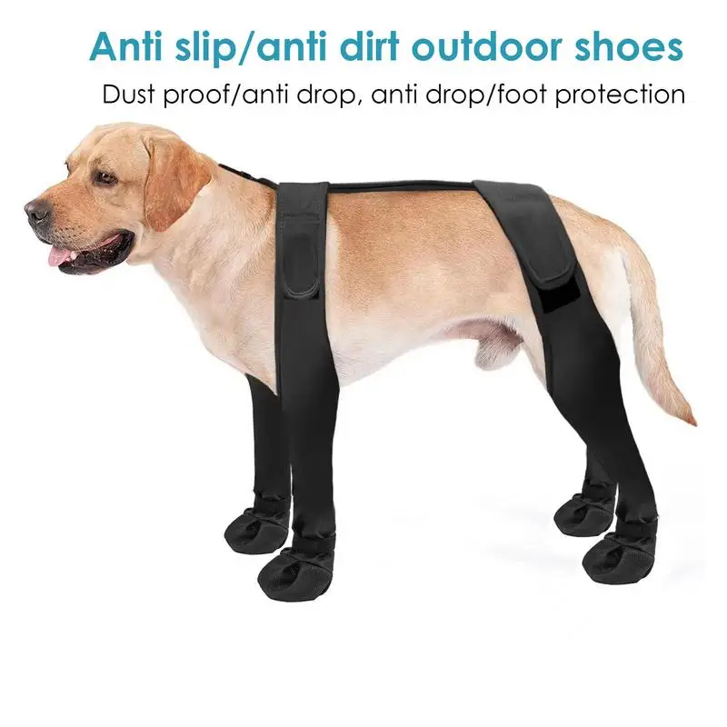 Dog Suspender Boots Waterproof Paw Protectors Soft Puppy Boots Non-slip Dog Winter Shoes Adjustable Booties for Dogs Paws