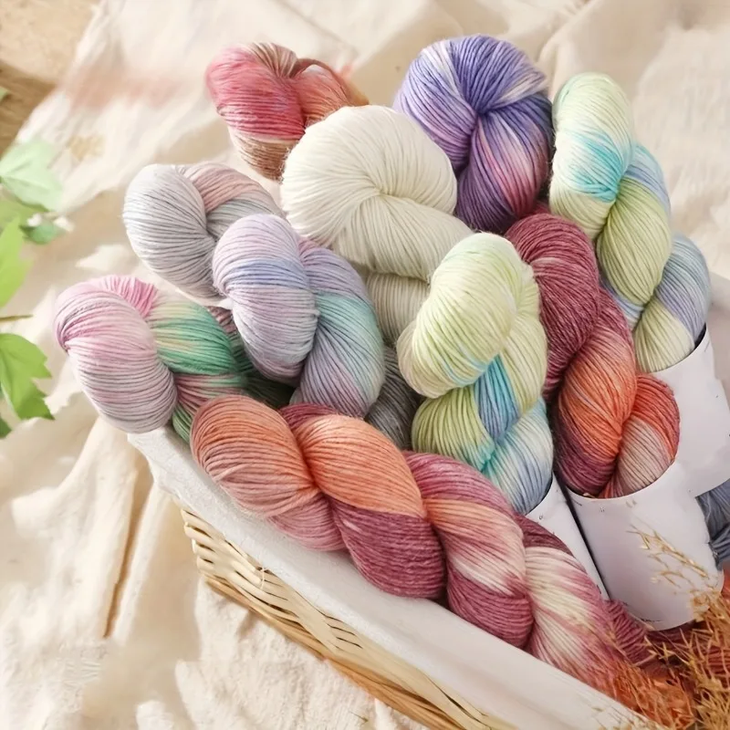3 шт., 300 г, набор, градиентная пряжа ручной работы из шерсти для вязания шарфов «сделай сам», свитера, 270 метров/рулон, радужная волшебная шариковая пряжа