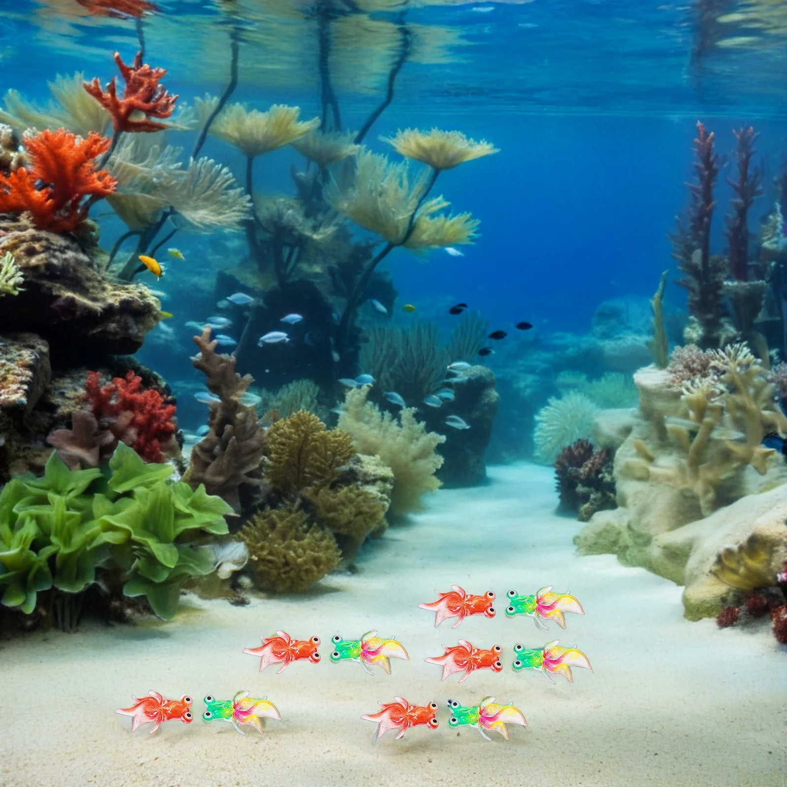 20 قطعة ذهبية صغيرة واقعية الراتنج الأسماك ديكور لحوض السمك خزان دمية Craft بها بنفسك الحرفية حديقة مكتب عمل الديكور