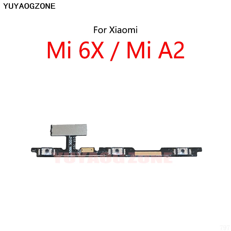 Power Button Switch Volume Mute Button On / Off Flex Cable For Xiaomi Mi 6X / Mi A2