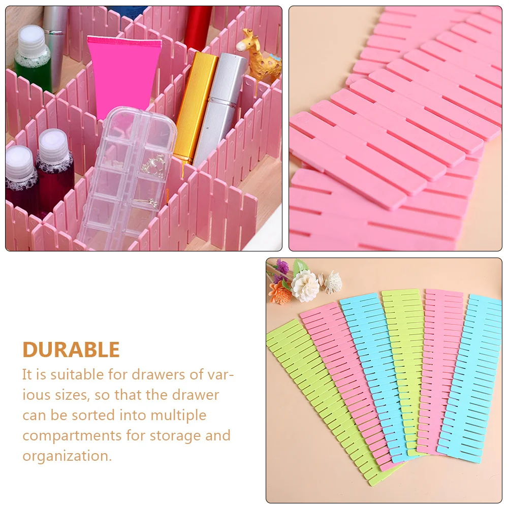 8個入り プラスチック製引き出し仕切り DIY調整可能オーガナイザー 家庭用収納用 プラスチック製引き出し仕切り