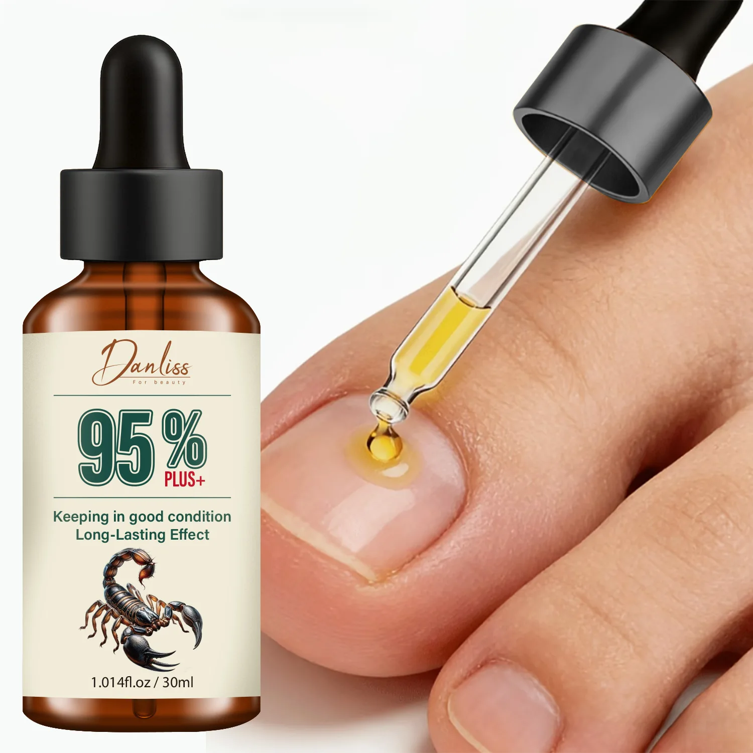 95% Plus+ Scorpion Venom Nail Care Serum -Strengthening Treatment with Jojoba, Sweet Almond Oil & Vitamin E.