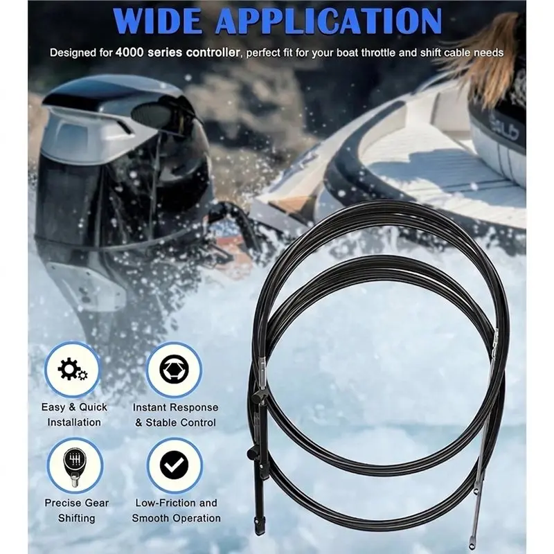 【Price Drop !!】-Gen2 Boat Throttle& Shift Cable For Mercury Mercruiser Force CC18915- Control Box Compatible 15FT 8M0059686 8837