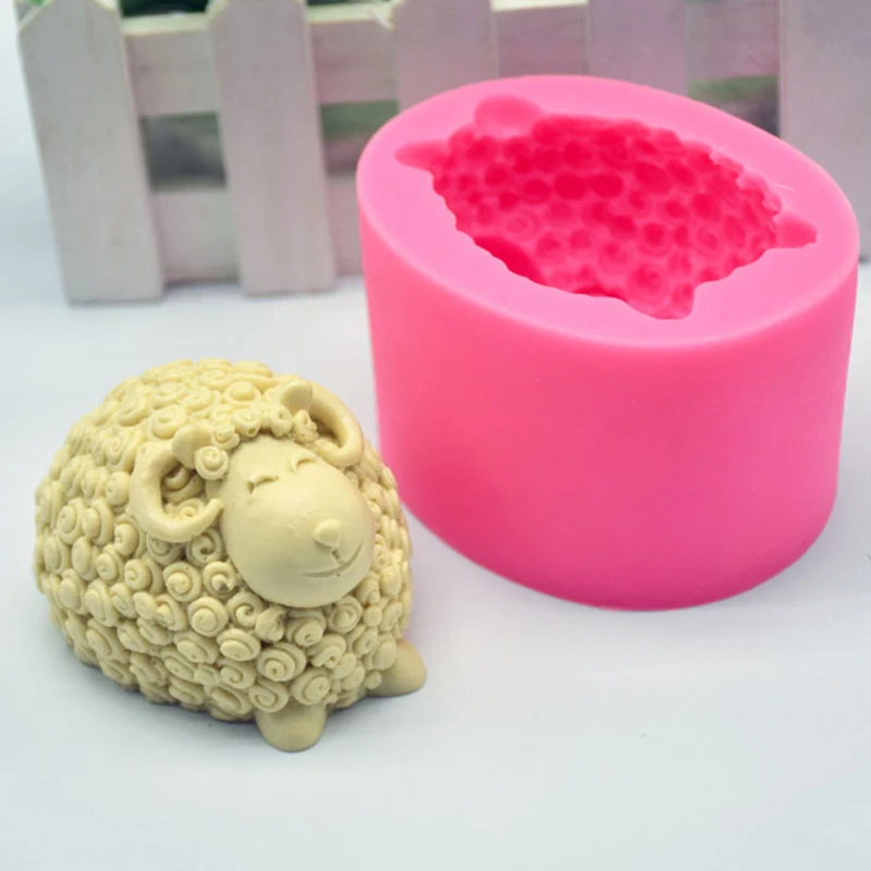 

3D Cute Sheep Silicone Candle Molds Forms DIY Handmade Animal Candle Making Soap Clay Plaster Resin Moulds Cake Decorating Tools