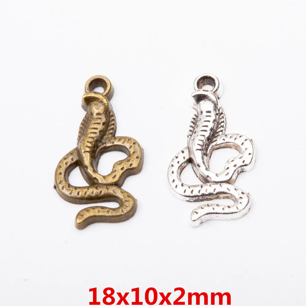 

100pcs snake Craft Supplies Charms Pendants for DIY Crafting Jewelry Findings Making Accessory 565