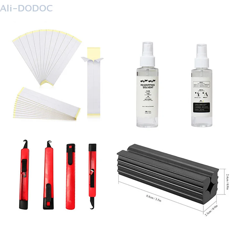 Golf Club Grip Kit Repair Spray Solvent Replacement Double Sided Adhesive Tape Tool for Regripping Golf Clubs