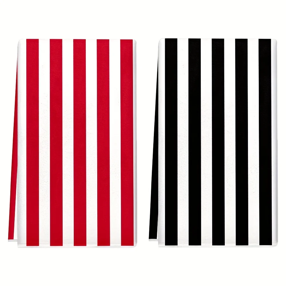 1pc Classic Vertical Stripe Printed Scrub Cloth,Soft Absorbent Face & Hand Towel, Perfect for Kitchen, Bathroom, Bedroom, Travel