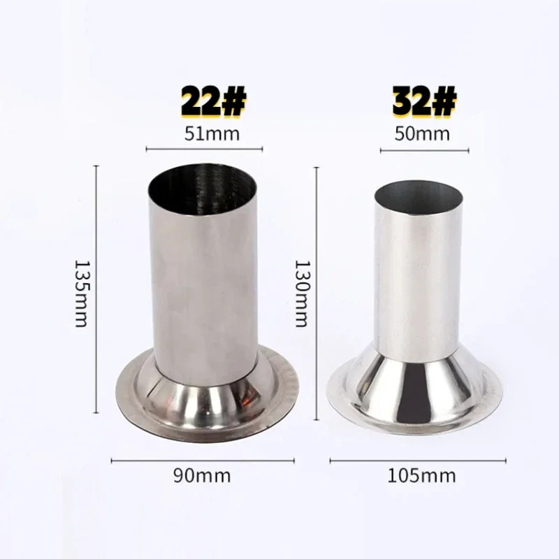 22 # 32 # Meat Grinder Stainless Steel Sausage Tube 50mm/2-Inch Large-Diameter Meat Bag Filling Tube, Food Grinder Accessories view 2