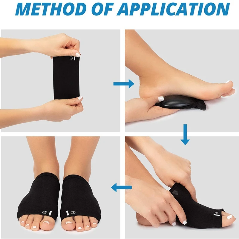 Arch Support Brace For Flat Feet 2-Pairs Plantar Fasciitis Support Brace - Compression Arch Sleeves Sock For Men & Women - Foot