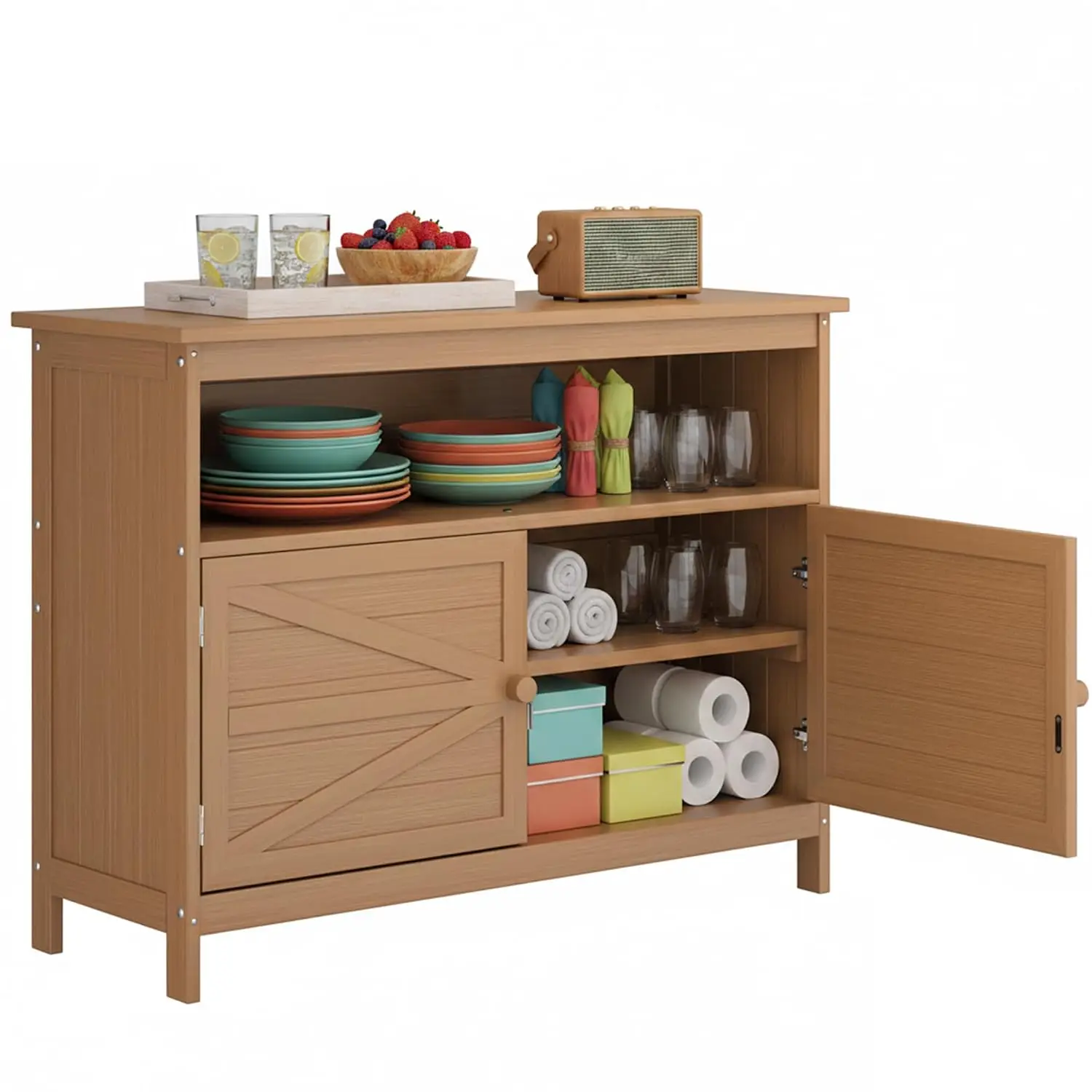 Outdoor Storage Cabinet, HIPS Potting Bench Table, Patio Sideboard, Customized