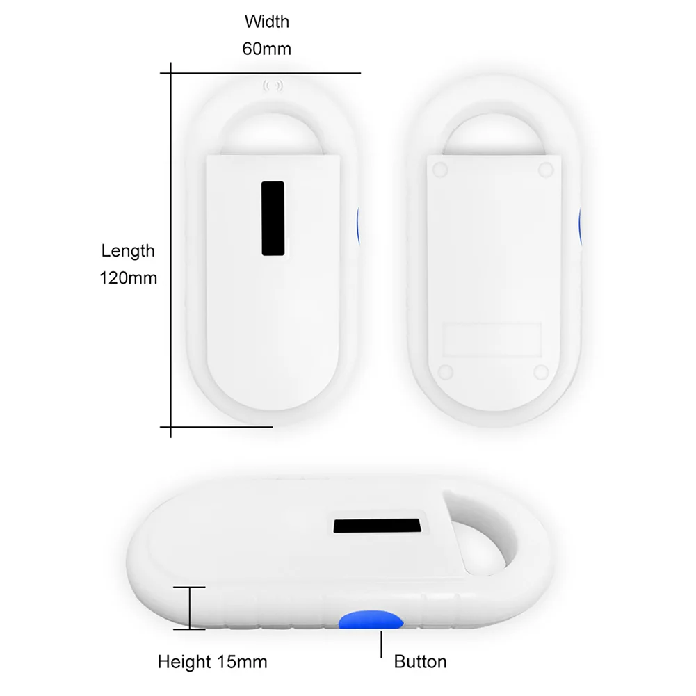 Leitor de microchip animal usb/bluetooth-compatível scanner de identificação de animais de estimação recarregável scanner de chip de animais de estimação para iso 11784/11785 FDX-B e id64