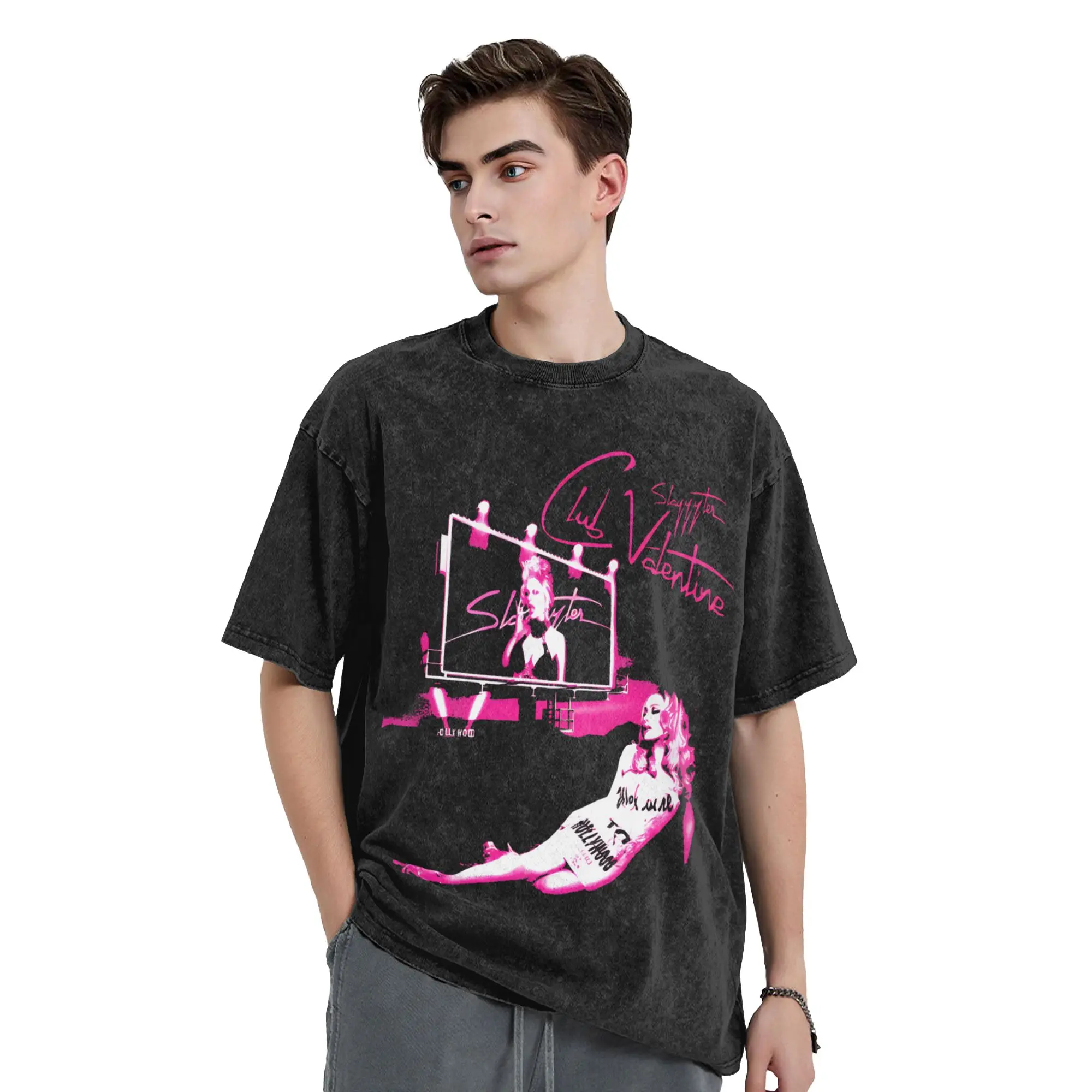 Washed T Shirts Slayyyter Threshold Singer Hyper Pop T-Shirts Harajuku  Streetwear Cotton Printed Tops Tee Shirt for Men Women