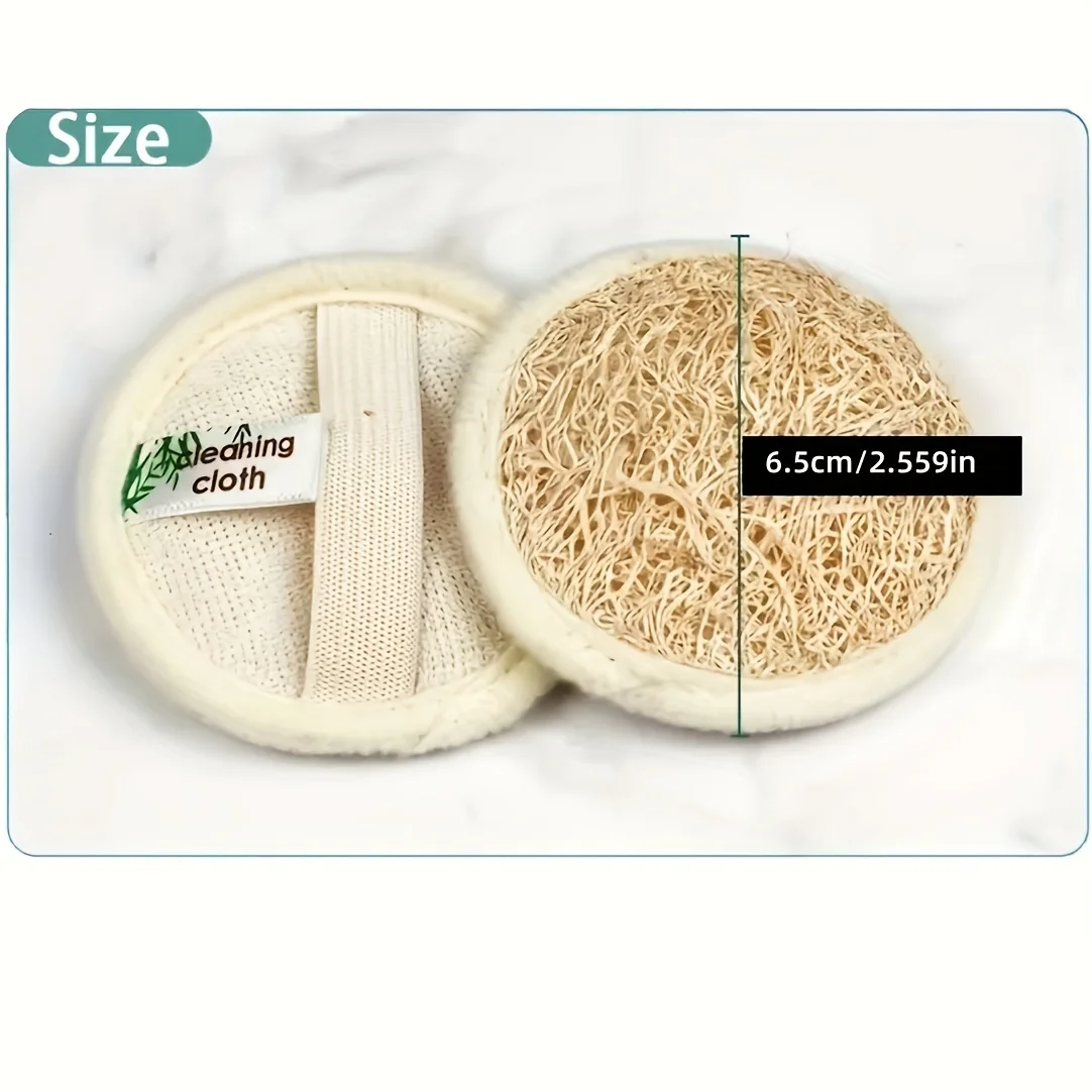 천연 수세미 3개, 얼굴 클렌징 퍼프, 클렌징 타월, 수세미 각질 제거제, 수세미 메이크업 리무버 타월, 딥 클렌징 페이스 타월, 남녀 공용 세안 및 목욕용, 천연 및 무공해, 훌륭한 클렌징 도우미