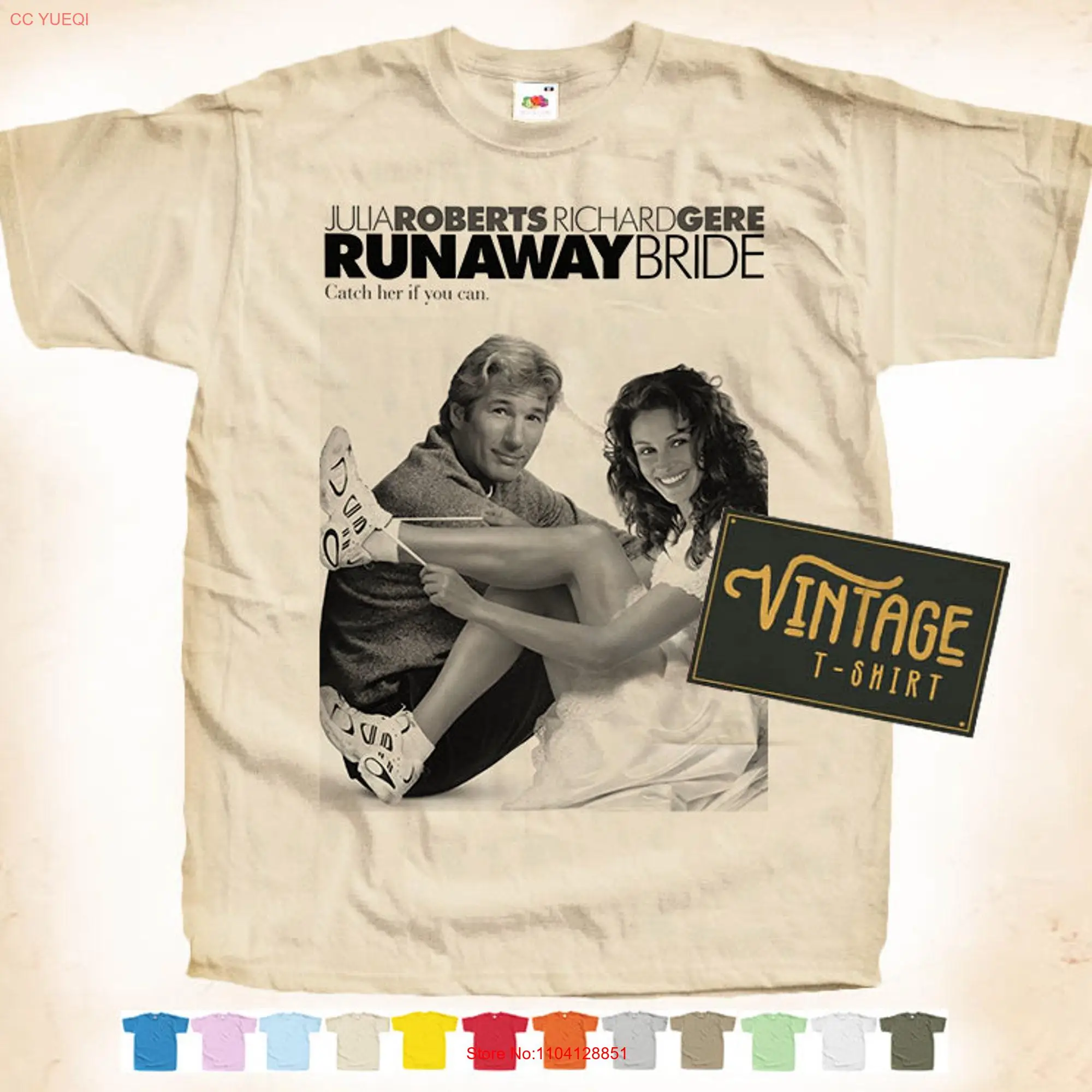 Runaway Bride V1 Poster Movie Classic Vintage T Shirt 12 colors  unisex long or short sleeves