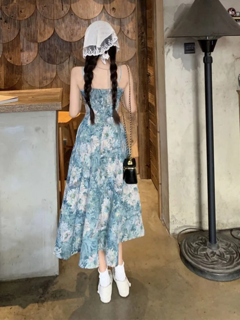 

Стиль отпуска, лето 2023, женское новое французское высококачественное жаккардовое платье-бретелька с завязкой на талии и ажурным кардиганом