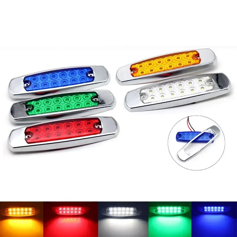 

1/2 шт. 12 В 24 В 12 светодиодных автомобильных грузовиков Светодиодные боковые габаритные фонари для грузовиков, прицепов, грузовиков, автофургонов, лодок, водонепроницаемый габаритный фонарь