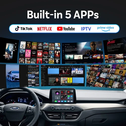 Imagen 2 del producto Ottocast Play2Video Pro Ai Box adaptador inalámbrico CarPlay Android Auto integrado en Youtube Netflix IPTV para coche con Carplay con cable